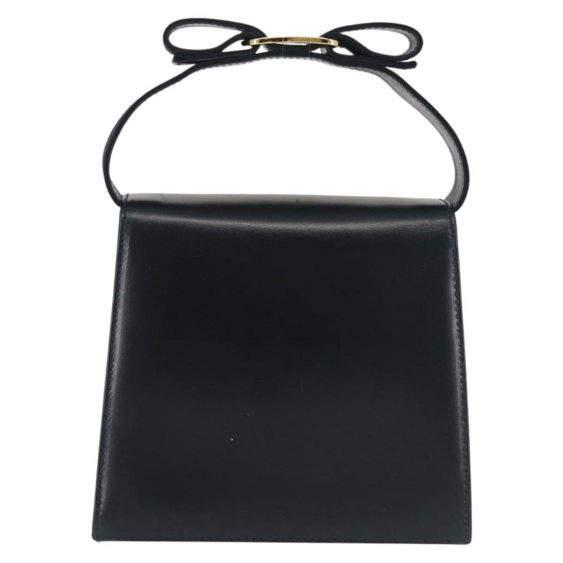 【日本直送】Salvatore Ferragamo Vala 手提包 皮革 海軍藍 金色 正品 142756-1