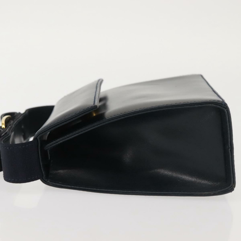 【日本直送】Salvatore Ferragamo Vala 手提包 皮革 海軍藍 金色 正品 142756-3