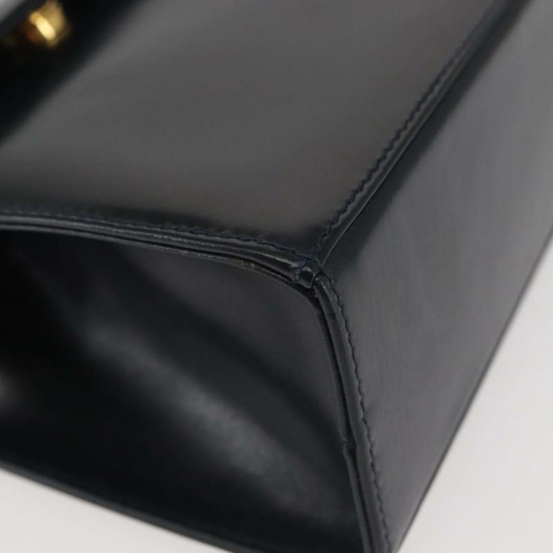 【日本直送】Salvatore Ferragamo Vala 手提包 皮革 海軍藍 金色 正品 142756-7