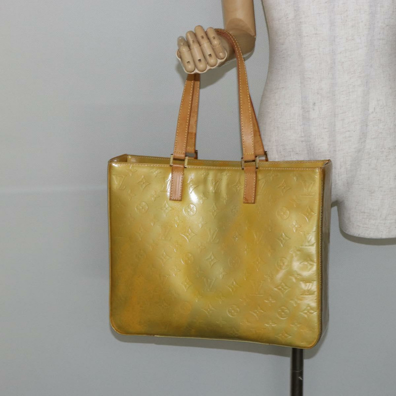 【日本直送】路易威登 Monogram Vernis Columbus 灰色手提包 M91028 LV Auth 142612-24