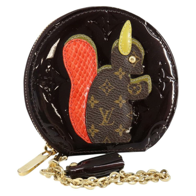 【日本直送】路易威登 Vernis Porte Monnaie 淡褐色零錢包 Amarante M91386 正品 142760-0