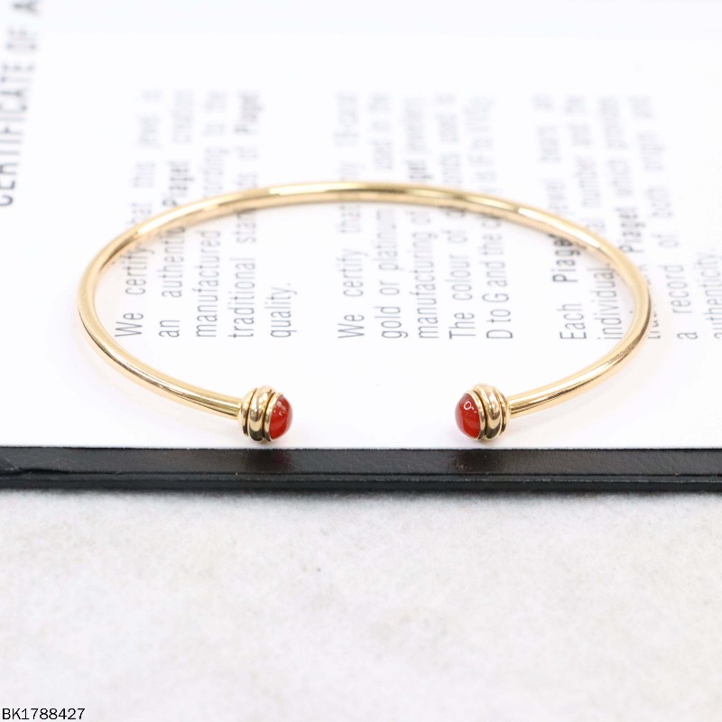 PIAGET Possession時來運轉系列18K玫瑰金紅玉髓開口手鐲 17-0