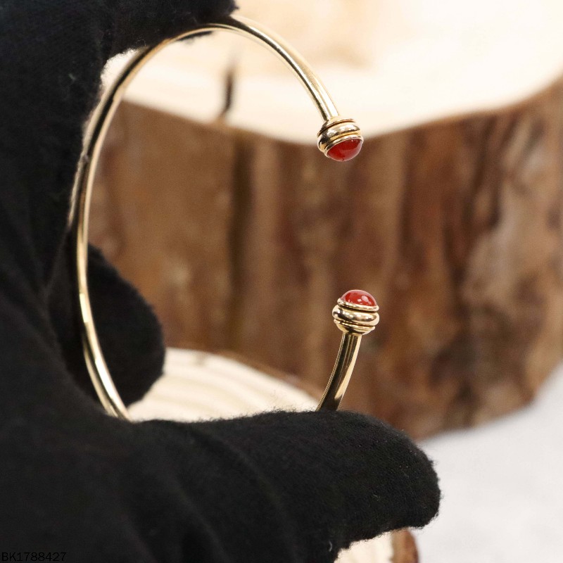 PIAGET Possession時來運轉系列18K玫瑰金紅玉髓開口手鐲 17-5