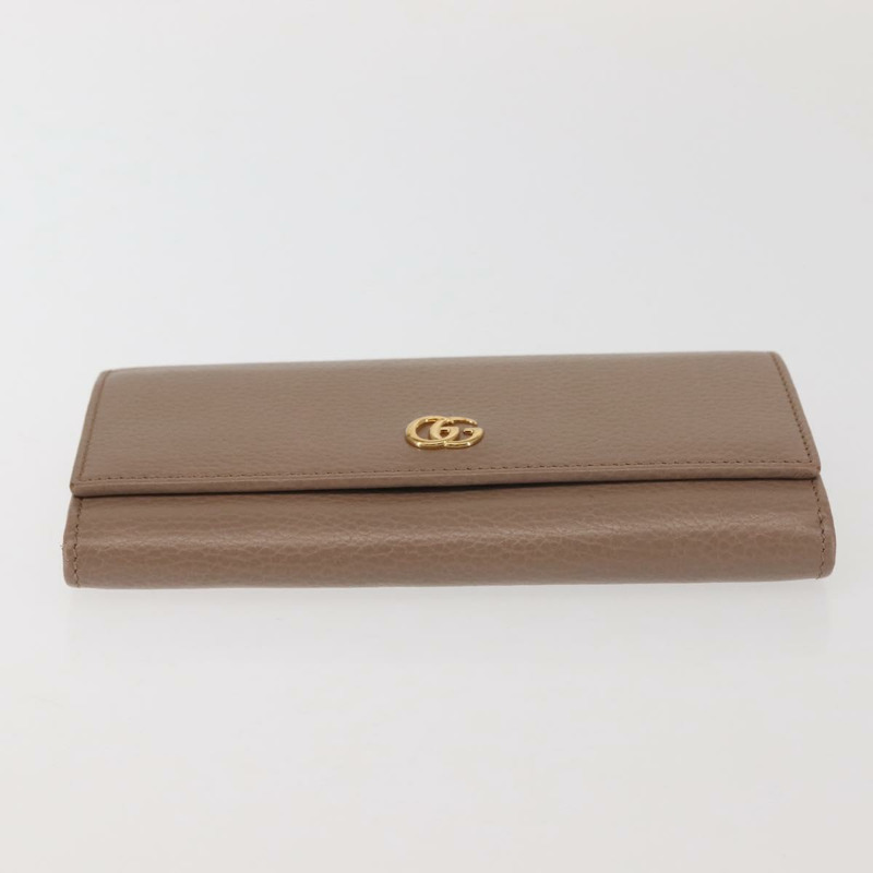 【日本直送】GUCCI GG Marmont 長版皮夾 皮革 淺棕色 456116 正品 142697-5