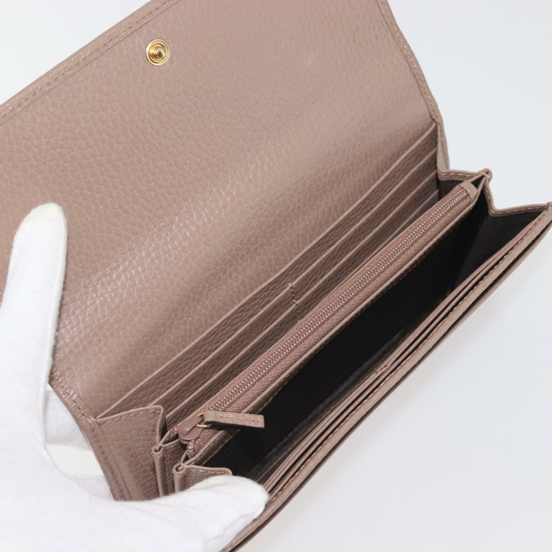 【日本直送】GUCCI GG Marmont 長版皮夾 皮革 淺棕色 456116 正品 142697-7