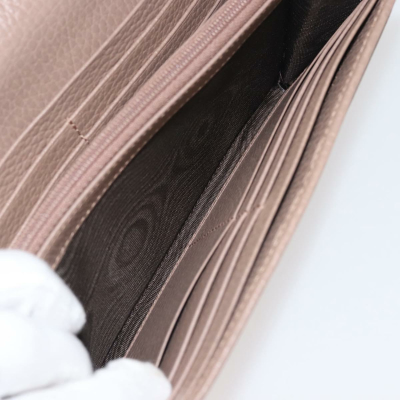 【日本直送】GUCCI GG Marmont 長版皮夾 皮革 淺棕色 456116 正品 142697-19