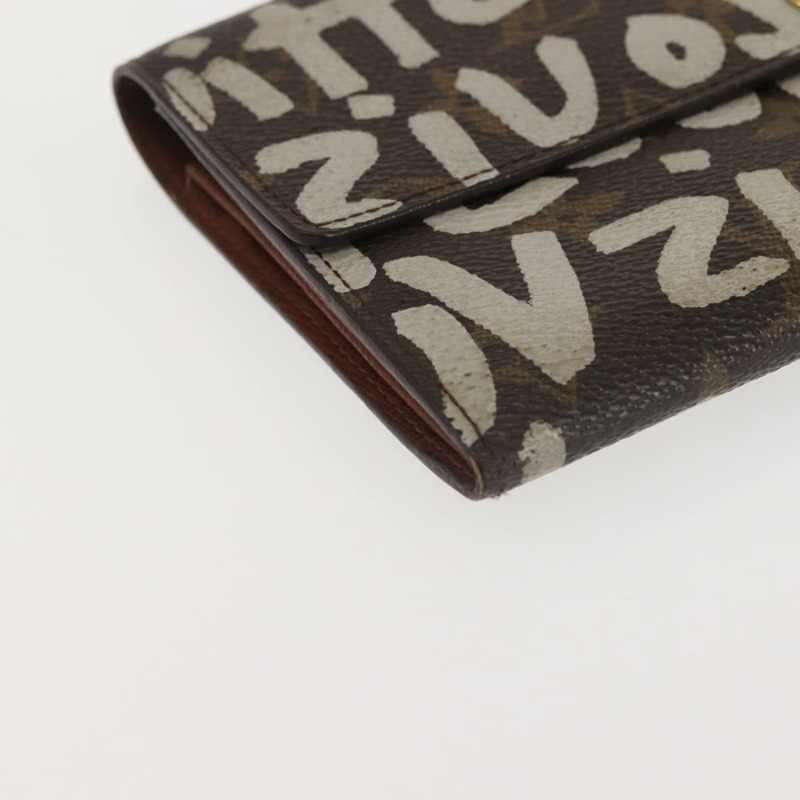 【日本直送】路易威登 Monogram 塗鴉 Porte Monnaie Credit 白色 M92189 LV 正品 142699-13