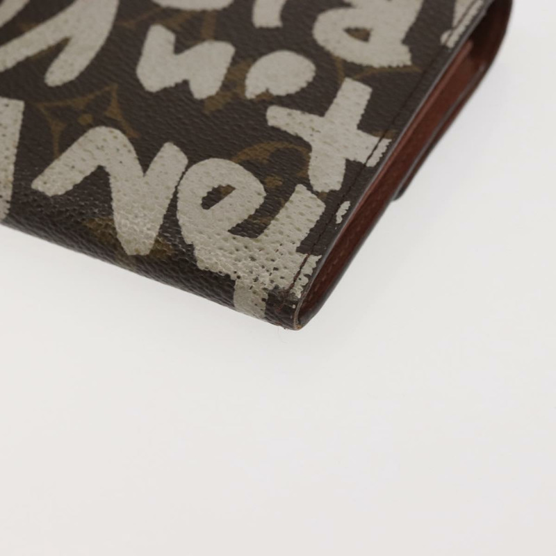 【日本直送】路易威登 Monogram 塗鴉 Porte Monnaie Credit 白色 M92189 LV 正品 142699-14