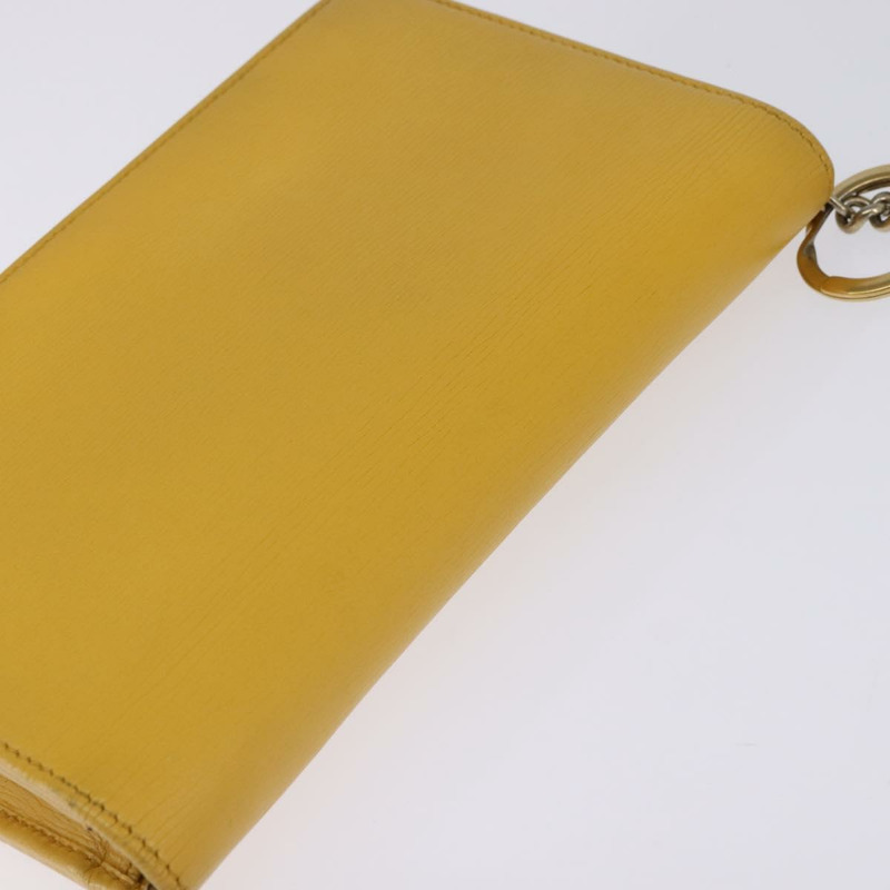 【日本直送】GUCCI 鏈條單肩包 皮革 黃色 354697 正品 142696-5