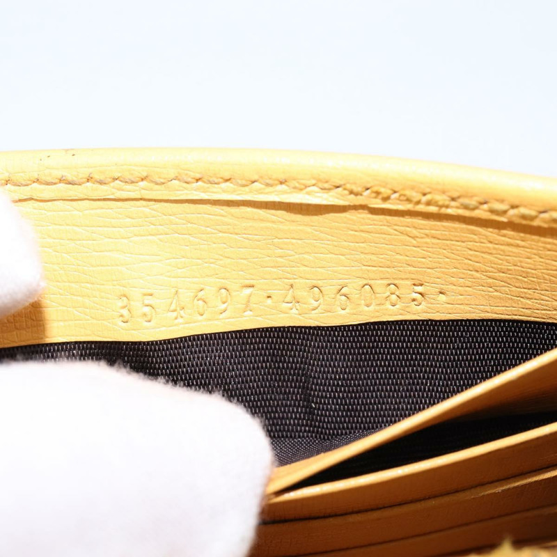 【日本直送】GUCCI 鏈條單肩包 皮革 黃色 354697 正品 142696-11