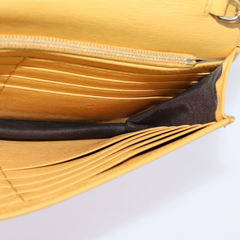 【日本直送】GUCCI 鏈條單肩包 皮革 黃色 354697 正品 142696-18