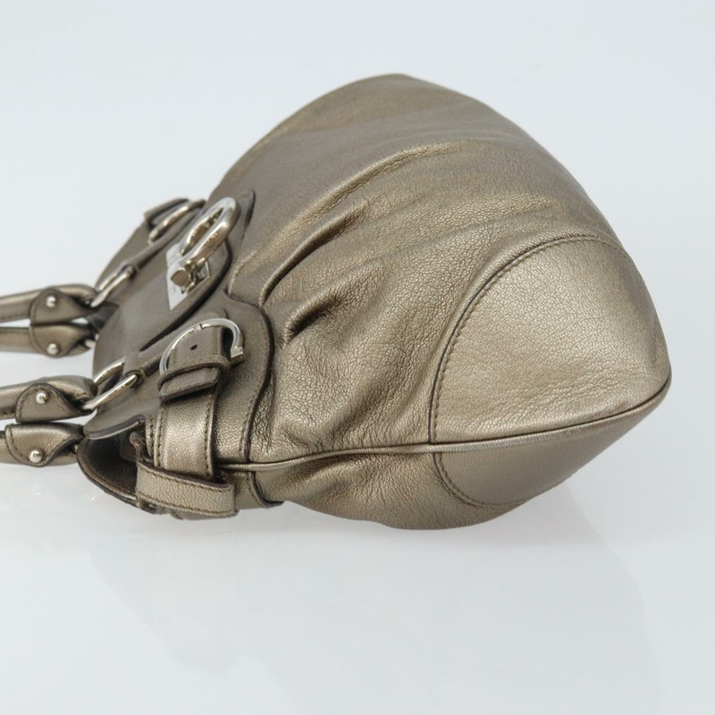 【日本直送】Salvatore Ferragamo Gancini 手提包 皮革 香檳金 正品 hk2984-3
