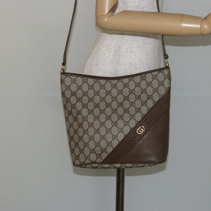 【日本直送】GUCCI GG Supreme 單肩包 PVC 米色 金色 正品 hk2992-21