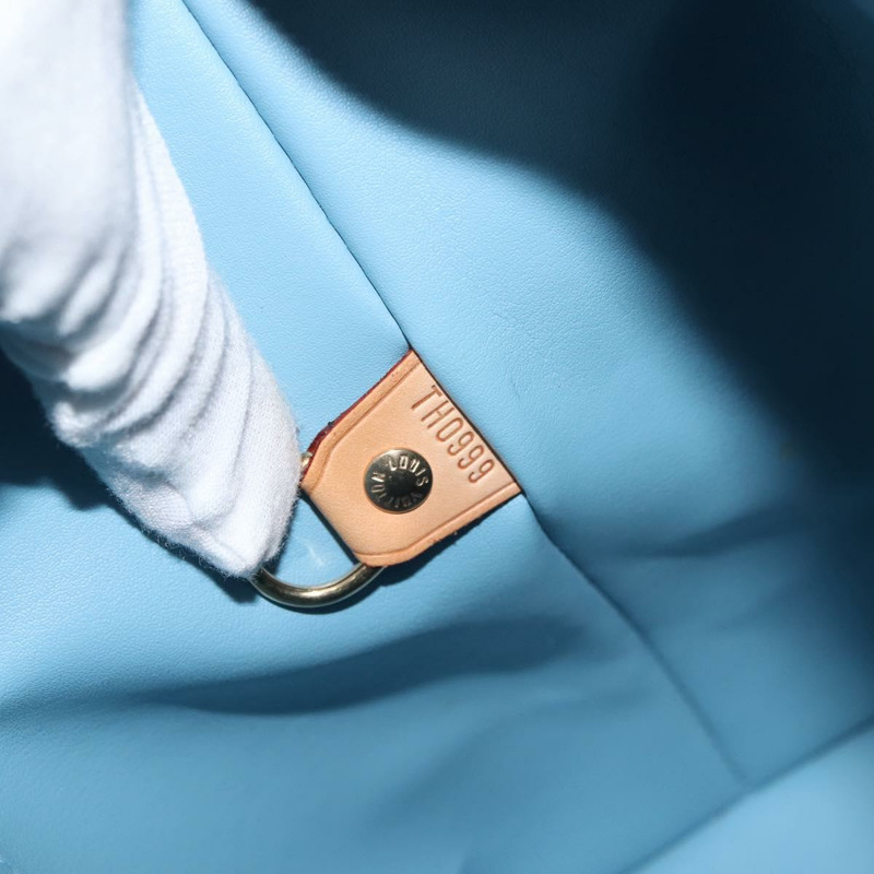 【日本直送】路易威登 Monogram Vernis Houston 手提包 淺藍色 M91005 LV 正品 143080-11