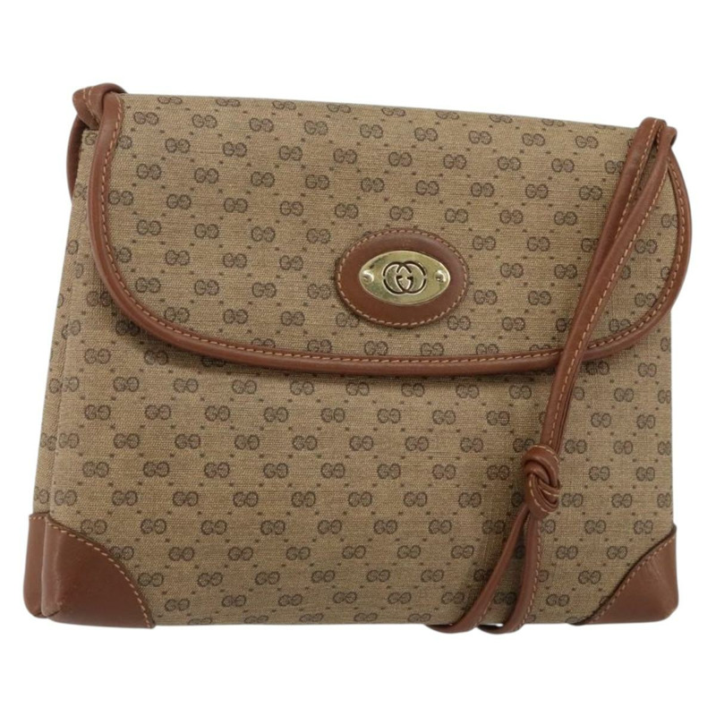 【日本直送】GUCCI Micro GG Supreme 單肩包 PVC 米色 金色 正品 143206-0