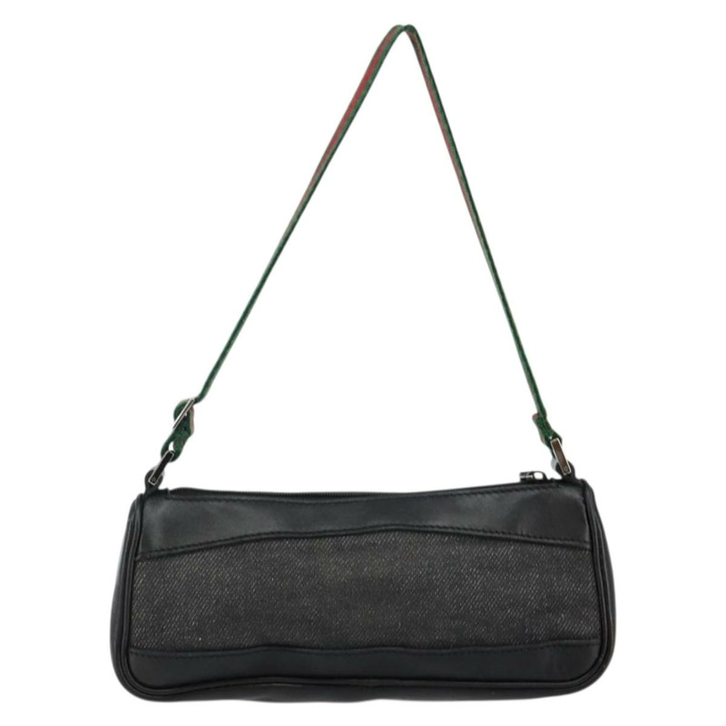 【日本直送】GUCCI Web Sherry Line 配件包帆布黑銀紅 92820 Auth hk3082-1