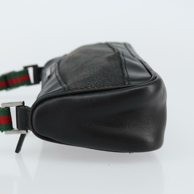 【日本直送】GUCCI Web Sherry Line 配件包帆布黑銀紅 92820 Auth hk3082-3