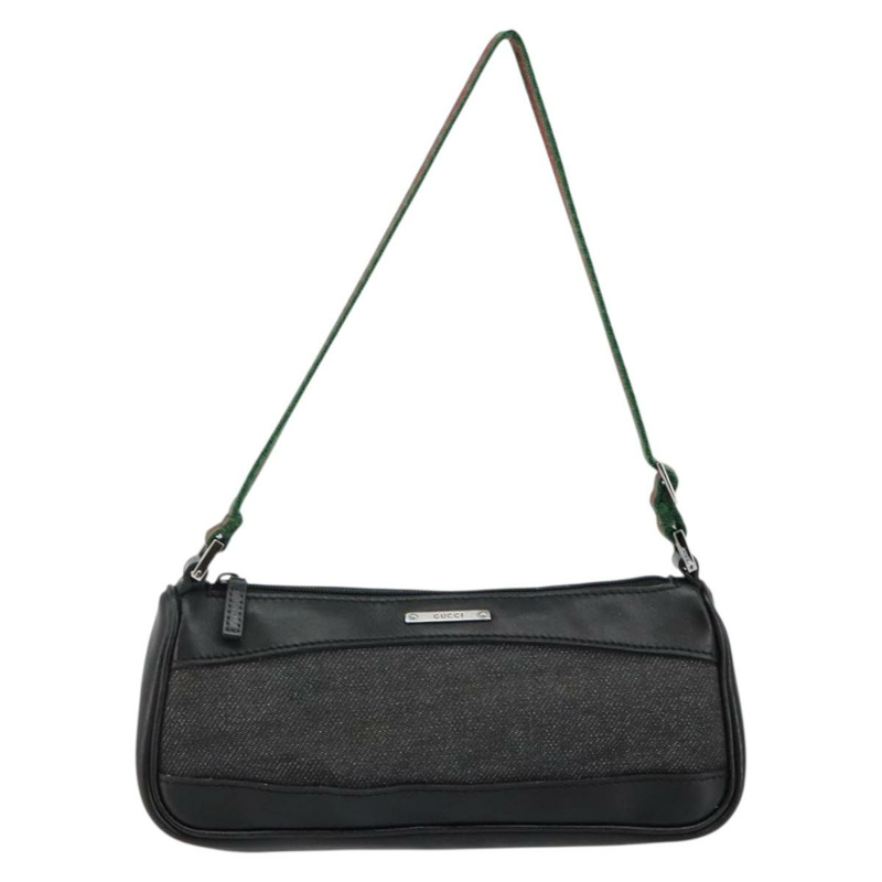 【日本直送】GUCCI Web Sherry Line 配件包帆布黑銀紅 92820 Auth hk3082-12