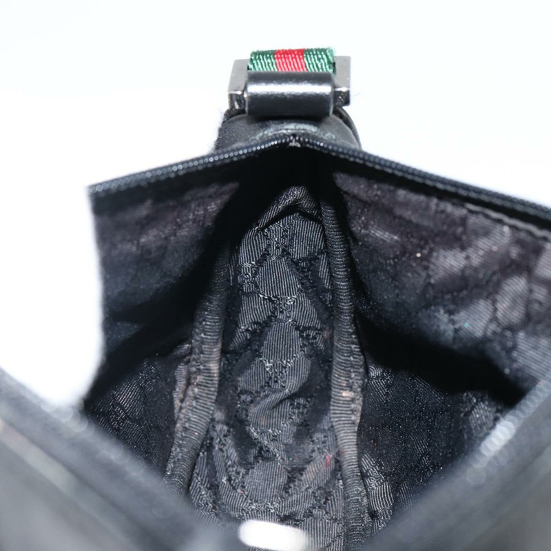 【日本直送】GUCCI Web Sherry Line 配件包帆布黑銀紅 92820 Auth hk3082-19