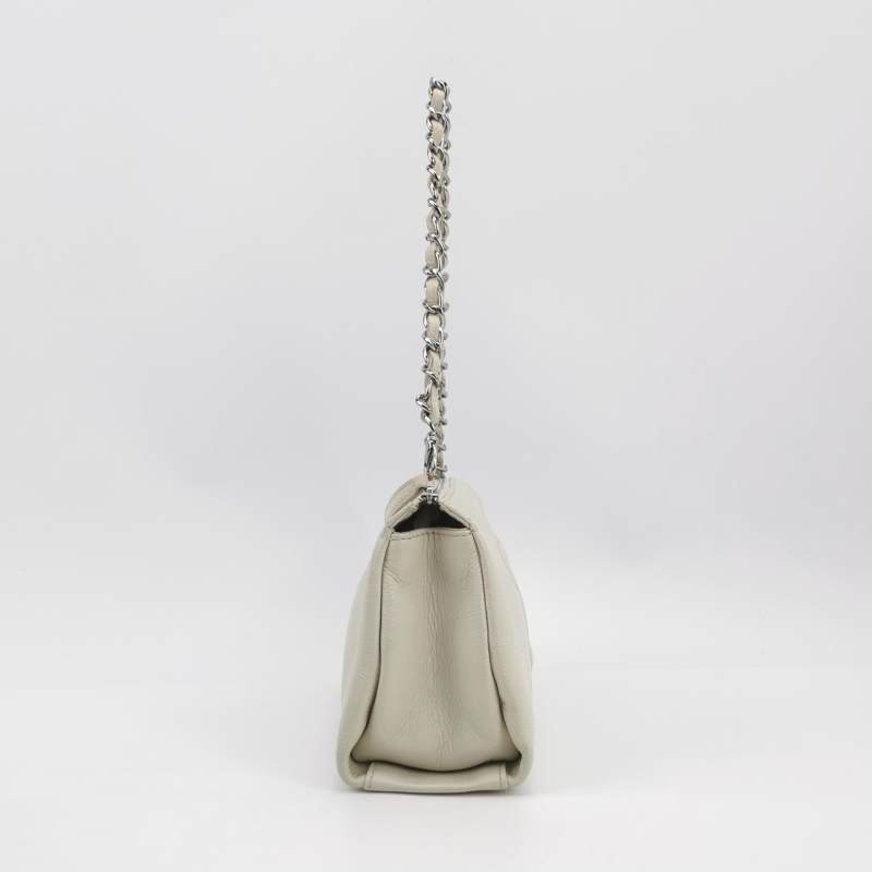 Chanel 牛皮純色雙C Logo皮穿鏈單肩包-3