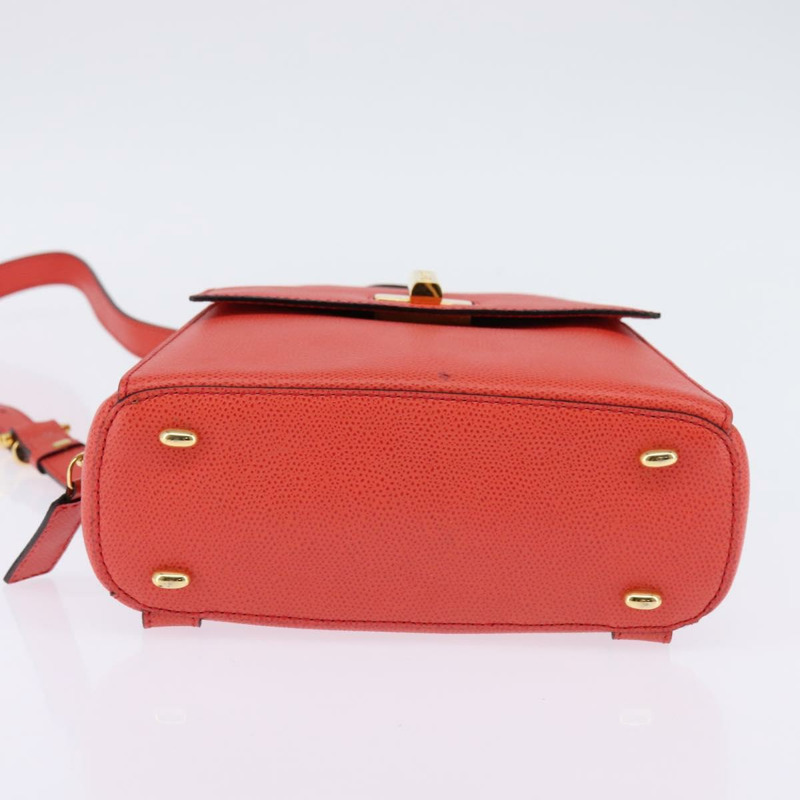 【日本直送】CELINE 皮革雙肩包 橘色 金色 正品 BA5897-4