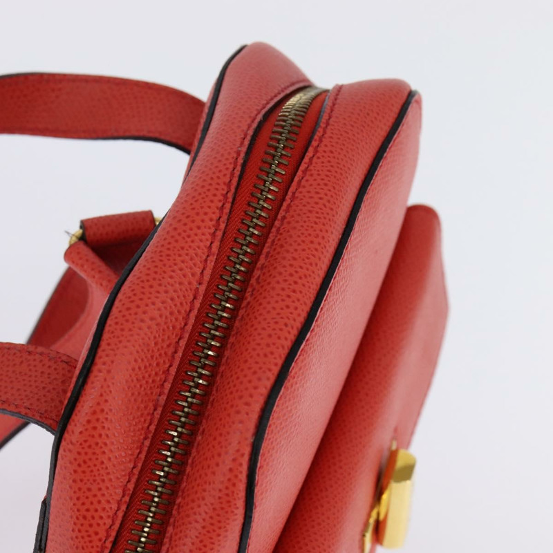 【日本直送】CELINE 皮革雙肩包 橘色 金色 正品 BA5897-5