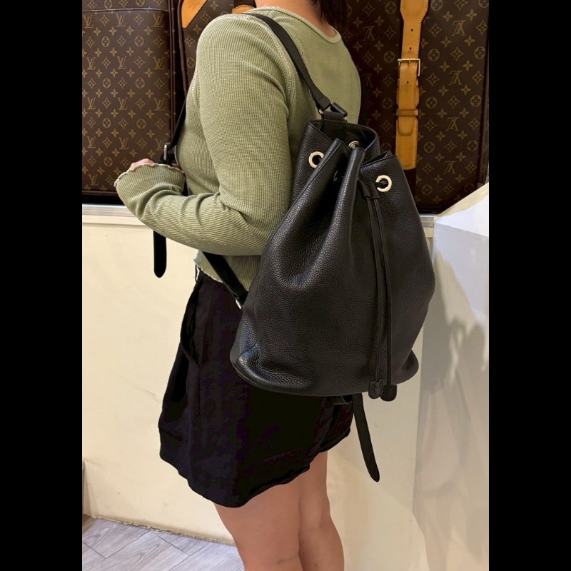 Gucci 黑皮雙肩後背包-4