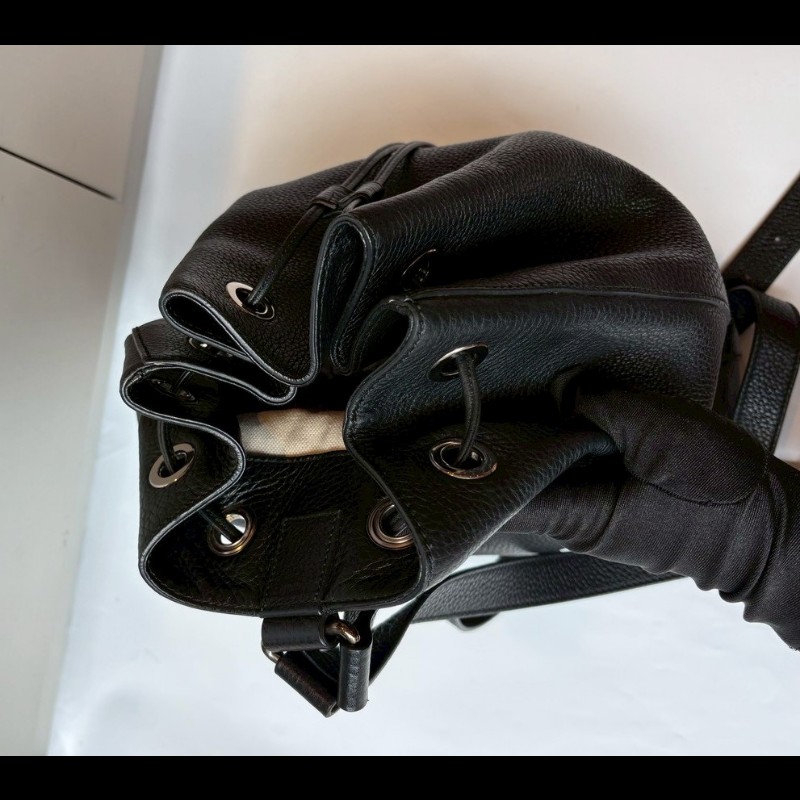 Gucci 黑皮雙肩後背包-6