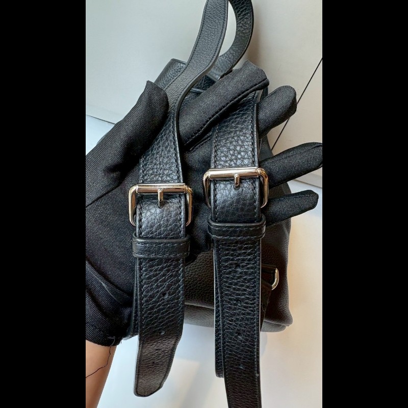 Gucci 黑皮雙肩後背包-7