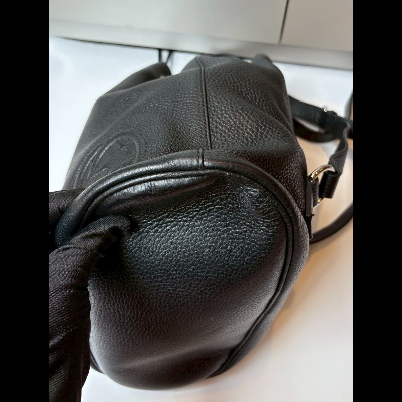 Gucci 黑皮雙肩後背包-13