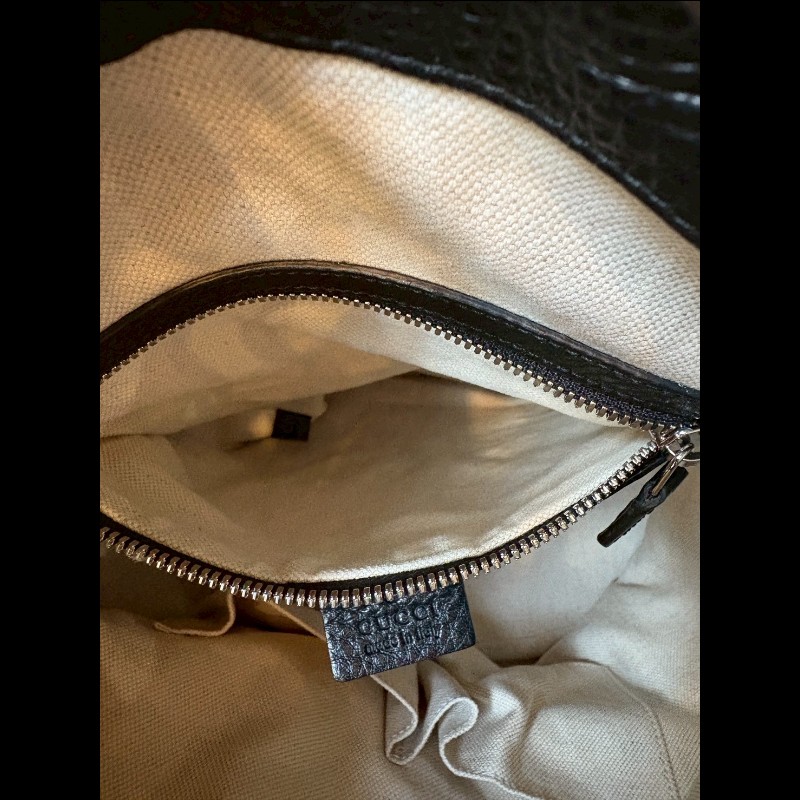 Gucci 黑皮雙肩後背包-17