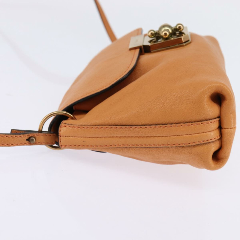 【日本直送】Chloe 橘色金色皮革肩背包 正品 BA5902-2