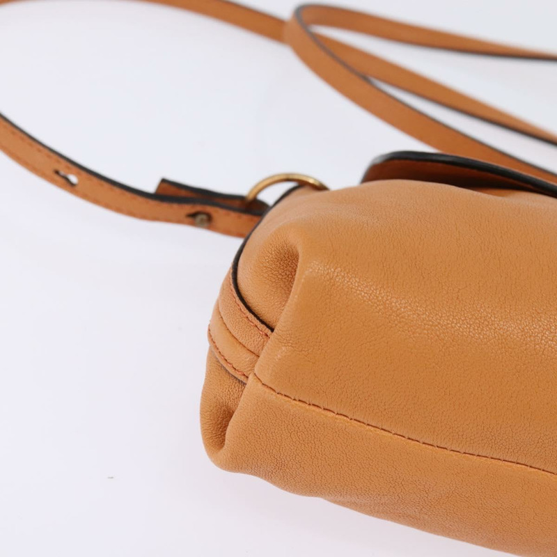 【日本直送】Chloe 橘色金色皮革肩背包 正品 BA5902-8