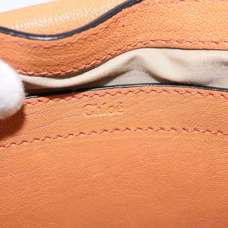 【日本直送】Chloe 橘色金色皮革肩背包 正品 BA5902-18