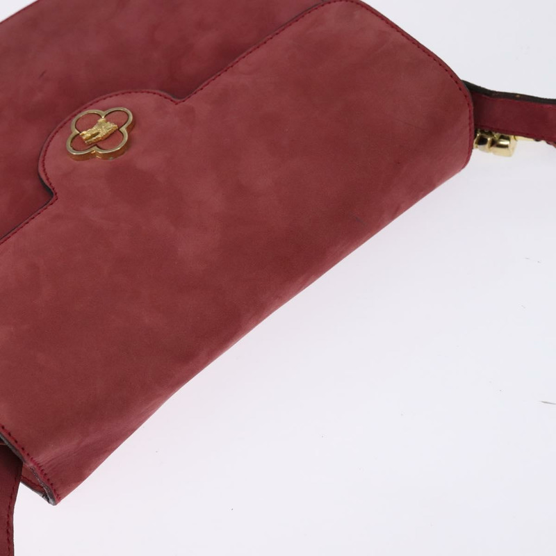 【日本直送】Burberrys 粉紅金邊麂皮單肩包 正品 BA5885-5