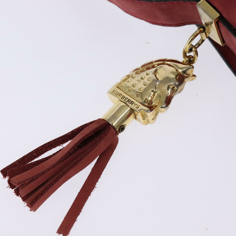 【日本直送】Burberrys 粉紅金邊麂皮單肩包 正品 BA5885-7