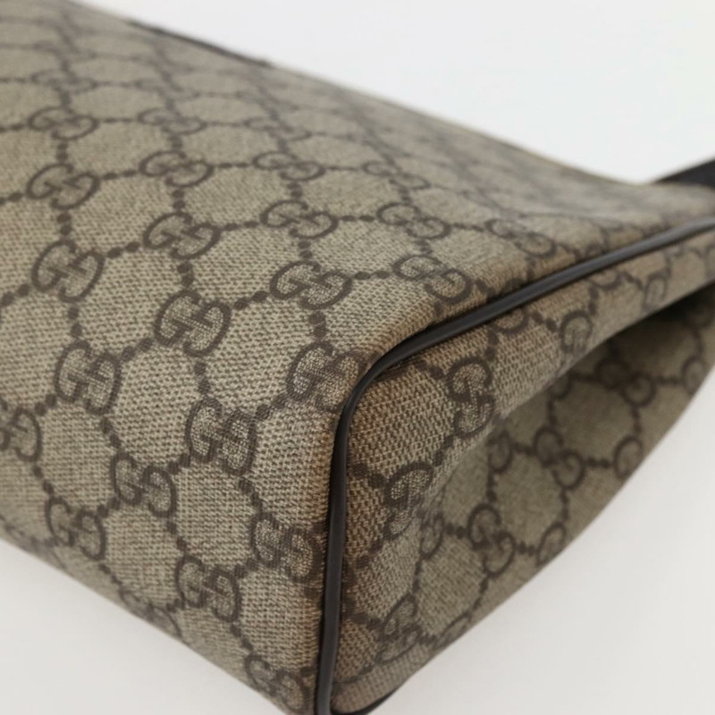 【日本直送】GUCCI GG Supreme 手拿包 PVC 米色 銀色 130653 正品 143310-6