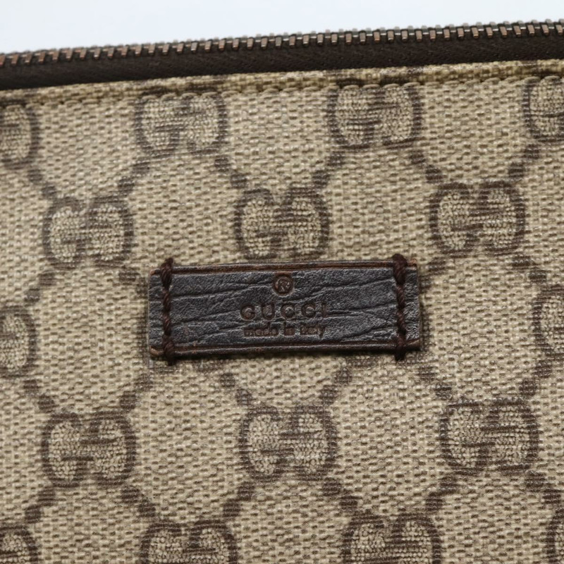 【日本直送】GUCCI GG Supreme 手拿包 PVC 米色 銀色 130653 正品 143310-8