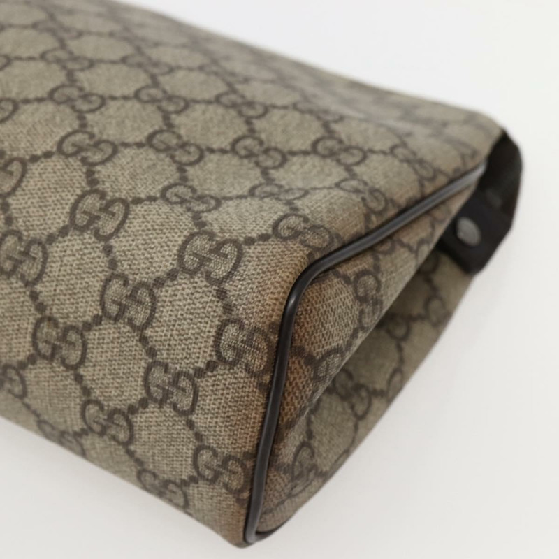 【日本直送】GUCCI GG Supreme 手拿包 PVC 米色 銀色 130653 正品 143310-14