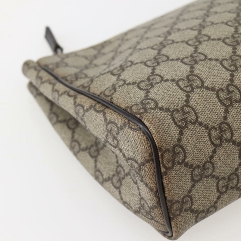 【日本直送】GUCCI GG Supreme 手拿包 PVC 米色 銀色 130653 正品 143310-15