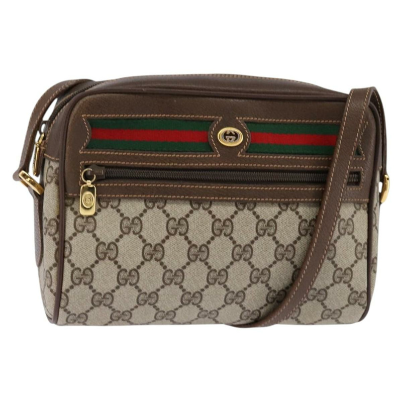 【日本直送】GUCCI GG Supreme Web Sherry Line 手提包 PVC 米色 金色 56 02 087 正品 143328-0