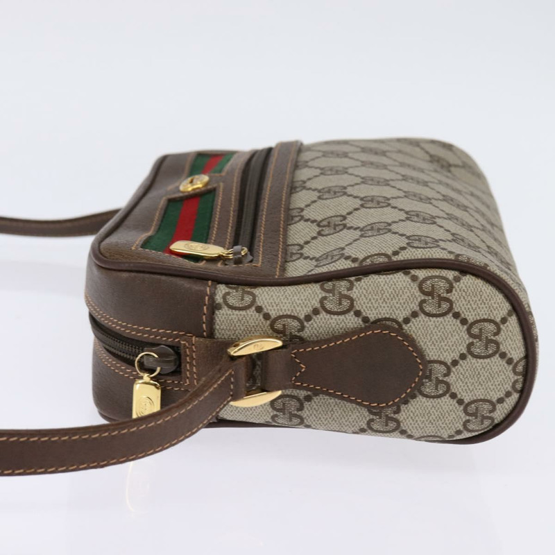 【日本直送】GUCCI GG Supreme Web Sherry Line 手提包 PVC 米色 金色 56 02 087 正品 143328-2