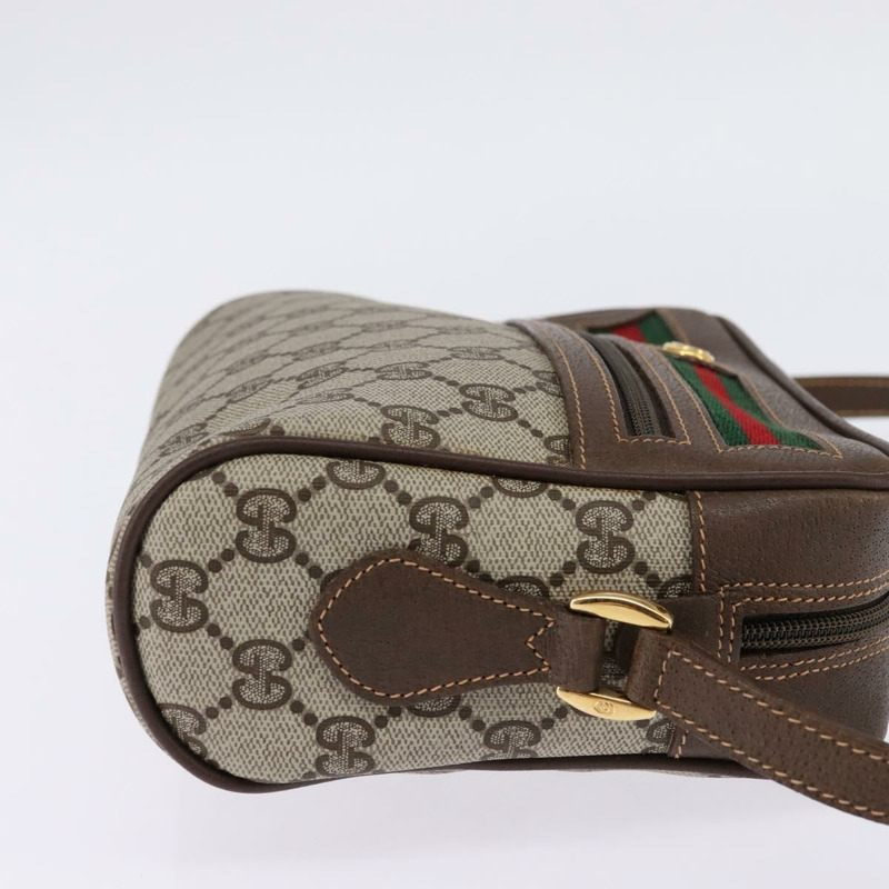 【日本直送】GUCCI GG Supreme Web Sherry Line 手提包 PVC 米色 金色 56 02 087 正品 143328-3