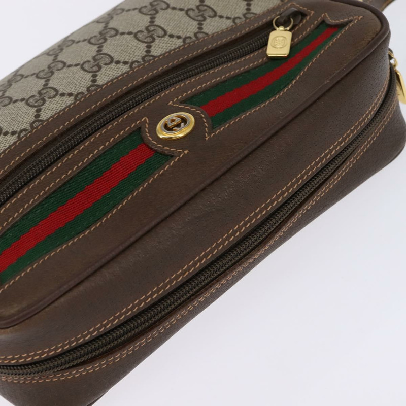 【日本直送】GUCCI GG Supreme Web Sherry Line 手提包 PVC 米色 金色 56 02 087 正品 143328-5