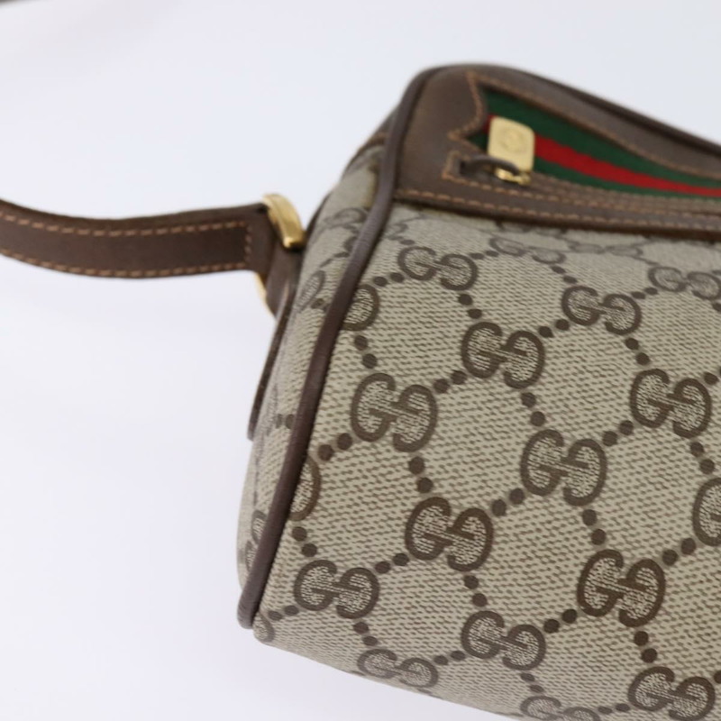 【日本直送】GUCCI GG Supreme Web Sherry Line 手提包 PVC 米色 金色 56 02 087 正品 143328-8