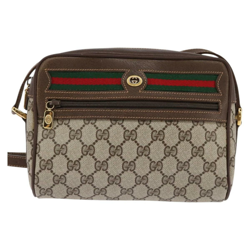 【日本直送】GUCCI GG Supreme Web Sherry Line 手提包 PVC 米色 金色 56 02 087 正品 143328-12