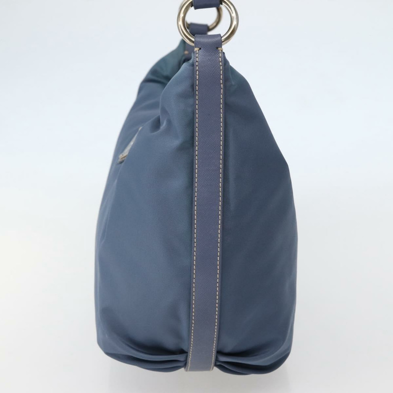 【日本直送】PRADA 尼龍肩包 淺藍色 銀色 正品 144144-3
