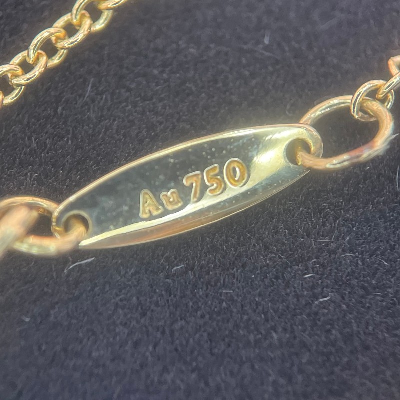 Tiffany 18k黃金 鑲鑽open heart項鍊 11mm Au750 小u 鏈長40.6cm 全套-7