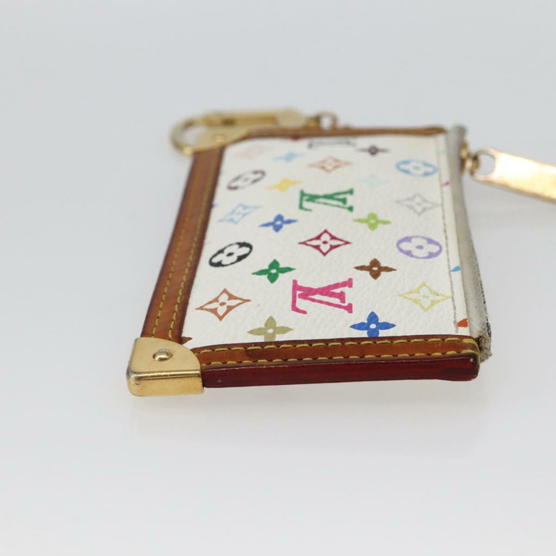 【日本直送】路易威登 Multicolor Pochette Cles 零錢包 白色 M92655 LV Auth 143993-2