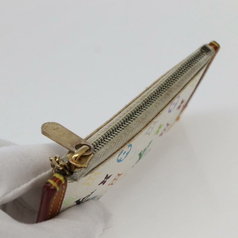 【日本直送】路易威登 Multicolor Pochette Cles 零錢包 白色 M92655 LV Auth 143993-4